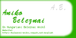 aniko beleznai business card