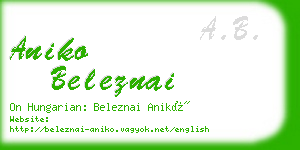 aniko beleznai business card